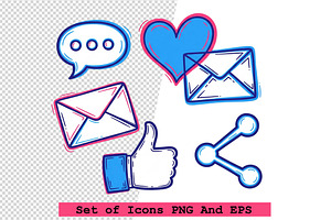 Set of social media icons Vector, an Icon by one-touch