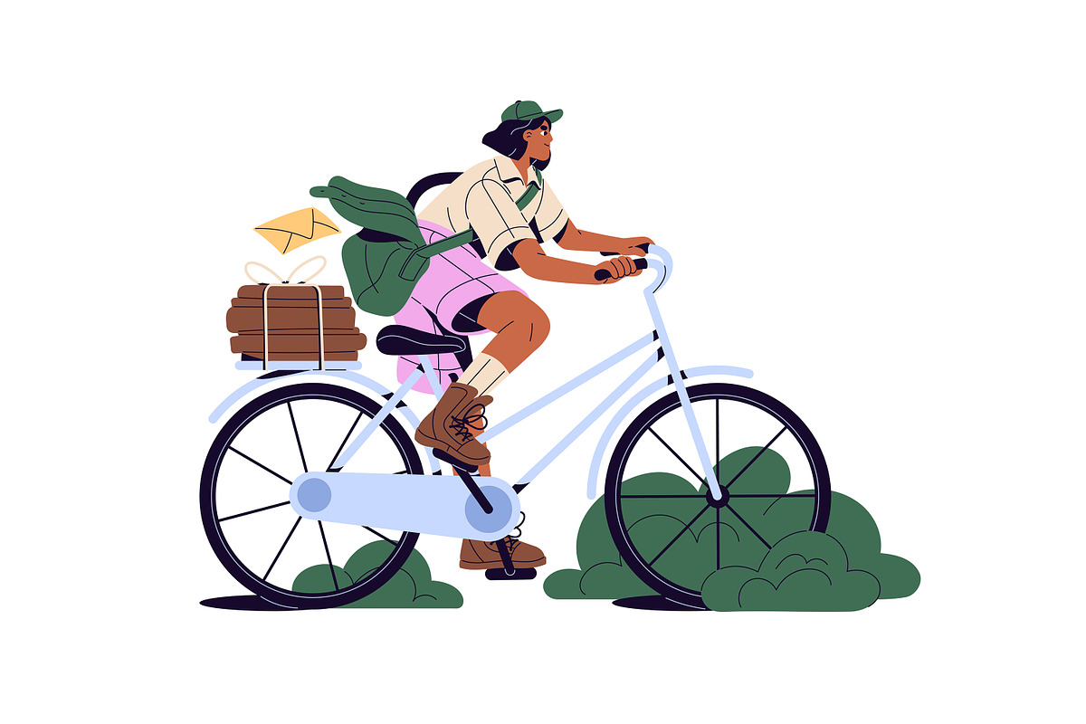 Postmen delivering letters, mail set, a Person Illustration by PaperTrident (Photo 7 of 13)