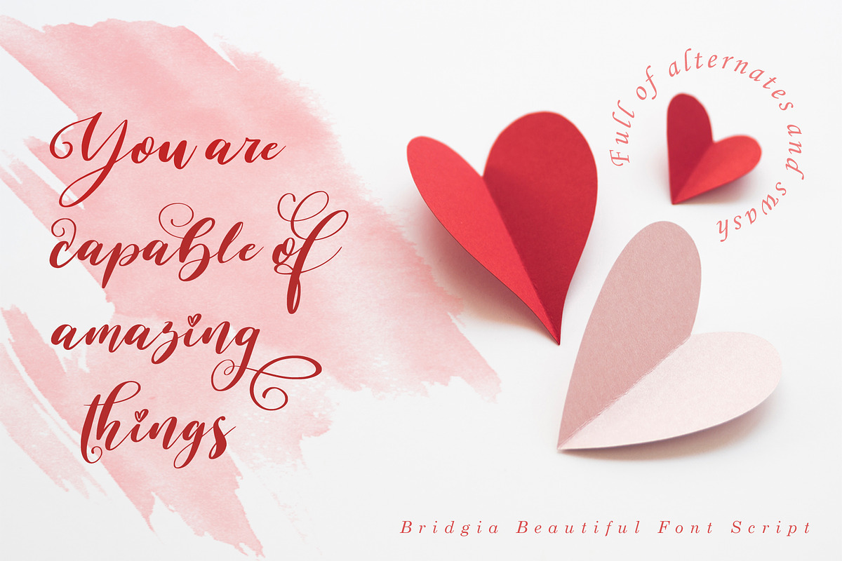Bridgia Valentine, a Script Font by Aldedesign (Photo 2 of 9)