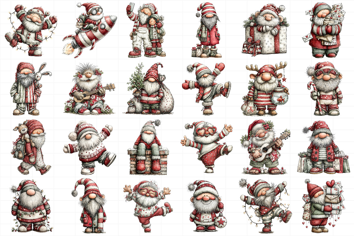 Whimsical Christmas Santa Clipart, an Illustration by Daily.Designs (Photo 3 of 5)