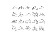 Mountain range and peak line icons, an Object Graphic by pikepicture (Thumbnail 1 of 3)