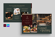 Restaurant Postcard Template, a Card Template by BrandPacks (Thumbnail 1 of 5)