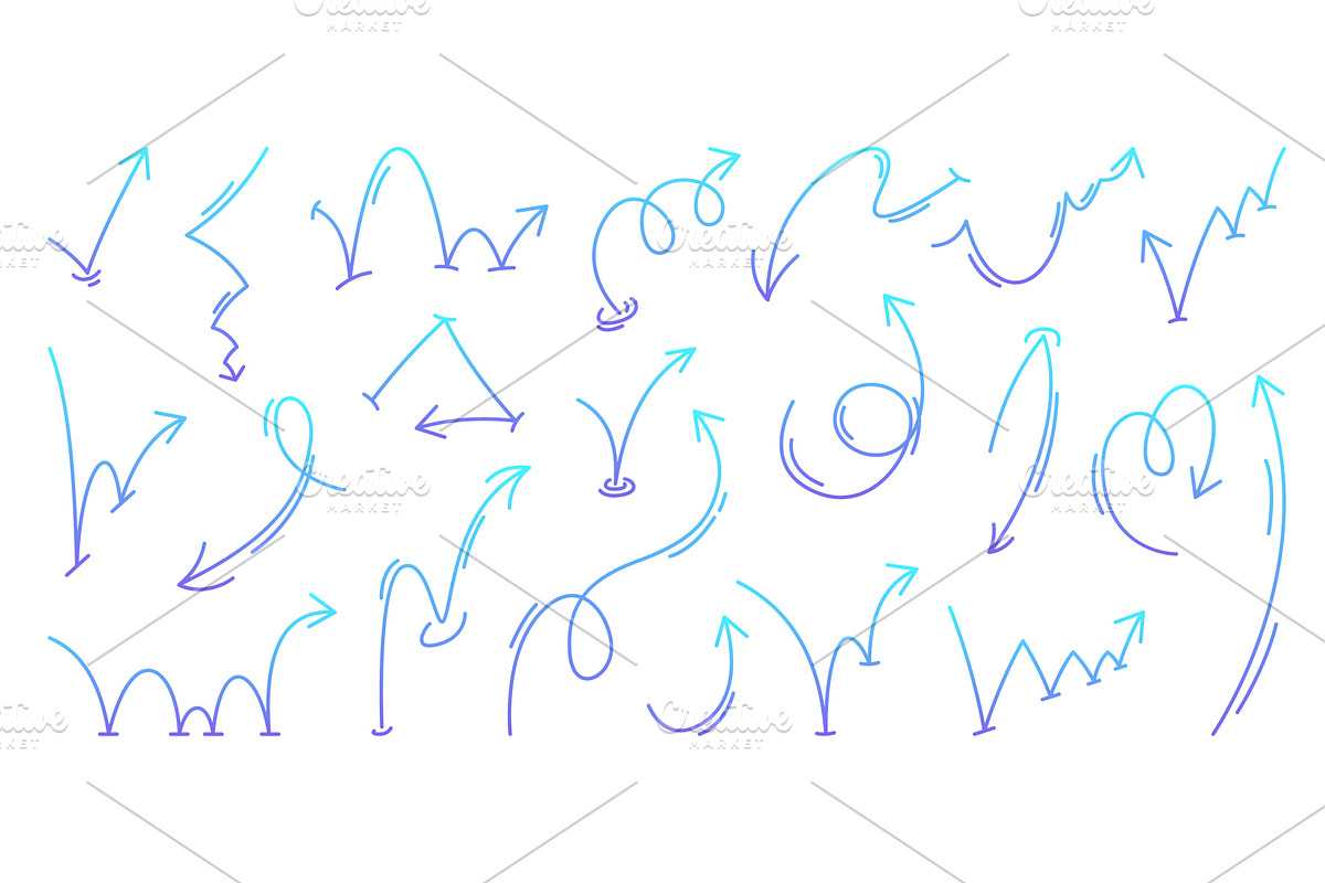 Dynamic bounce arrow set with spiral, an Illustration by art PVP - market