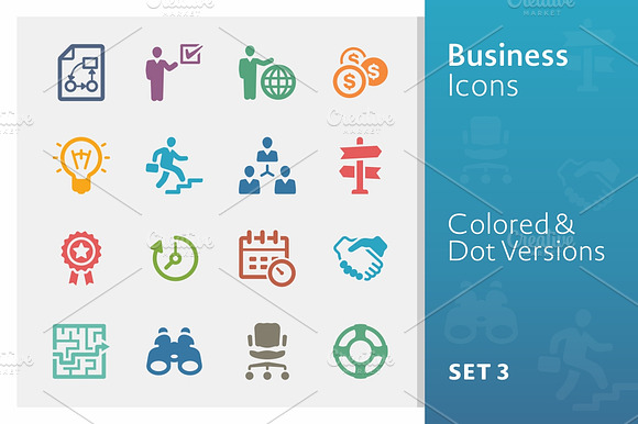 Business Icons Set 3 Colored