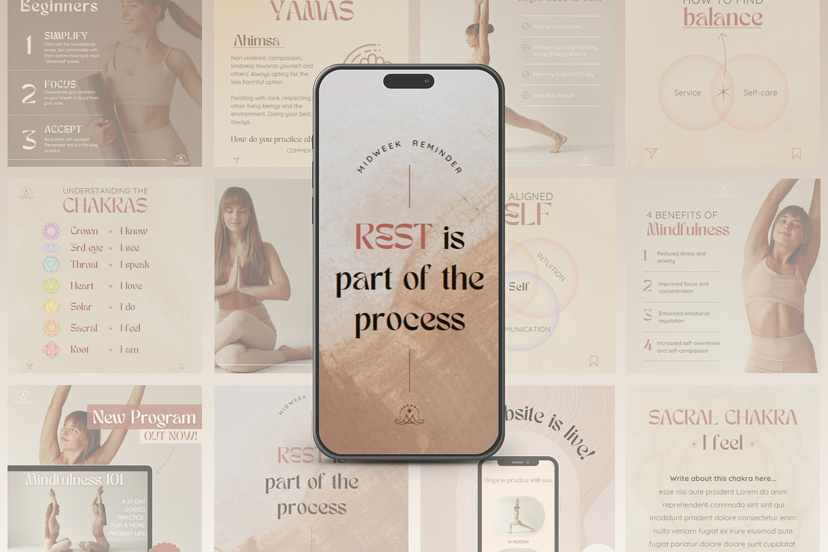 Yoga Social Media Templates - Canva, a Social Media Template by Unalome Design Studio (Photo 4 of 5)