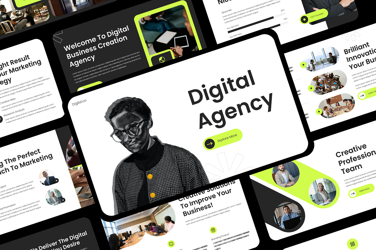 Digital Agency Presentation Template, a Presentation Template by Hammad Arif (Photo 1 of 3)