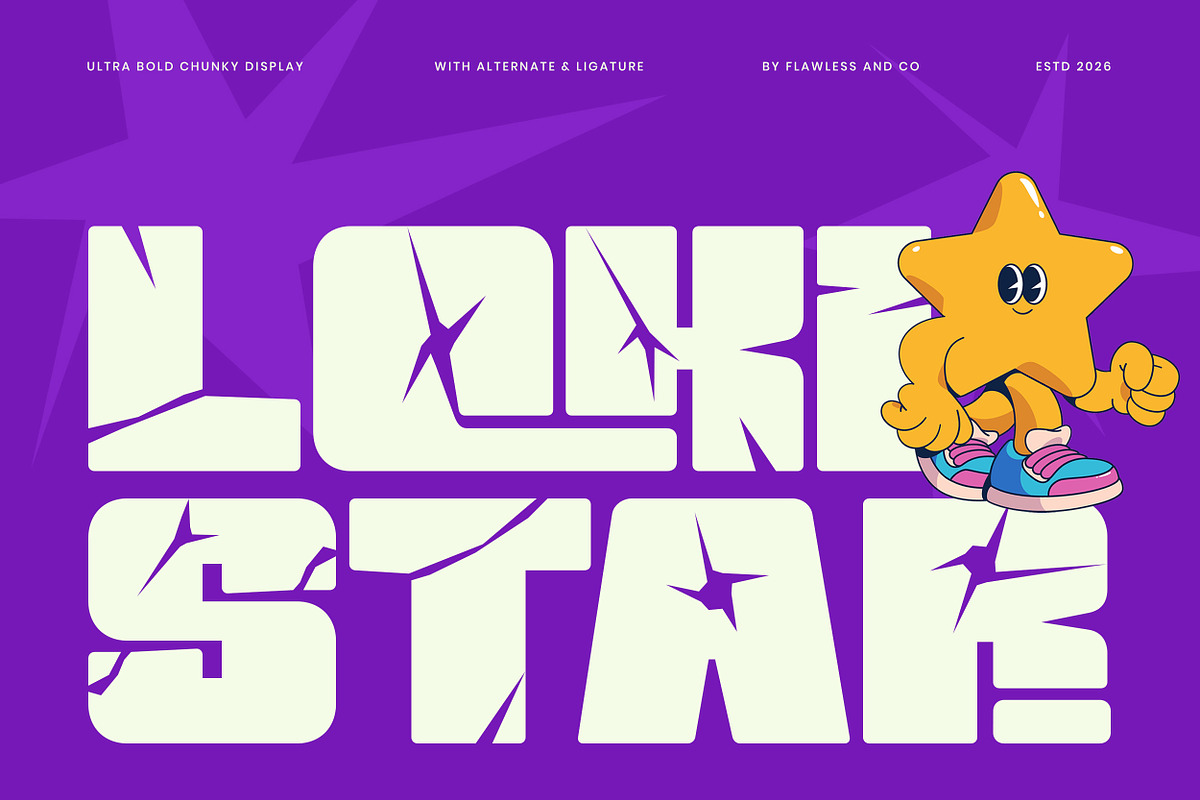 Lokistar - Bold Chunky Display Font, a Sans Serif Font by Flawless And Co (Photo 1 of 10)