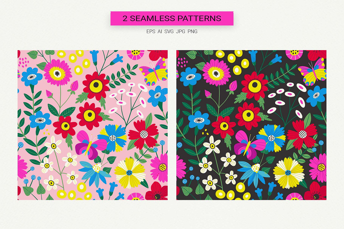 Bold Floral Garden, a Pattern Graphic by Irina Ostapenko (Photo 2 of 5)