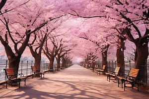 Sakura alley in the park, a Nature Photo by AlyaAnd