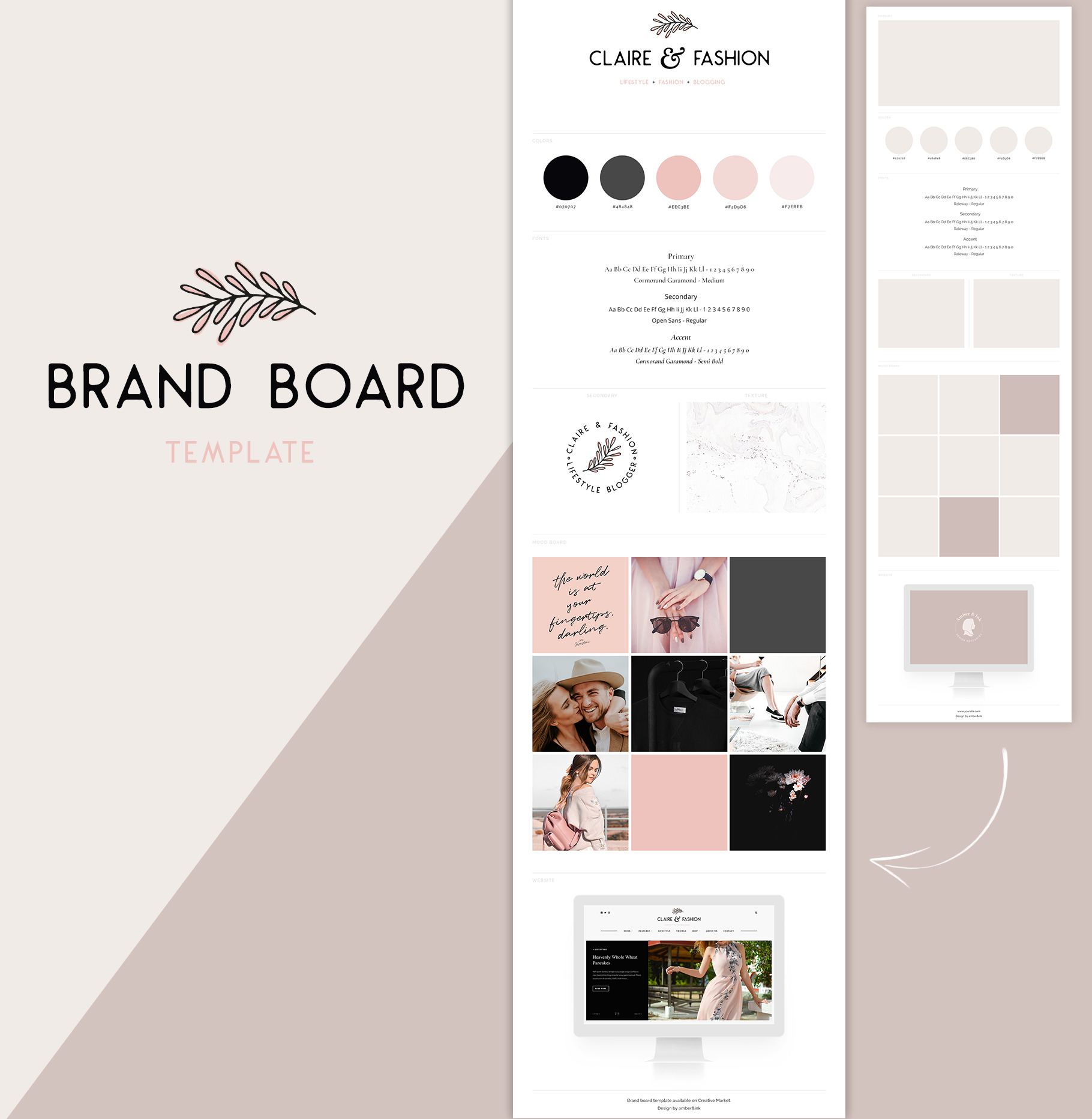 Brand Board Template: Claire&Fashion, a Presentation Template by amber&ink