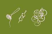 ITALIAN FOOD SET (16 ELEMENTS), a Food Illustration by Bonfloret Studio (Thumbnail 3 of 6)