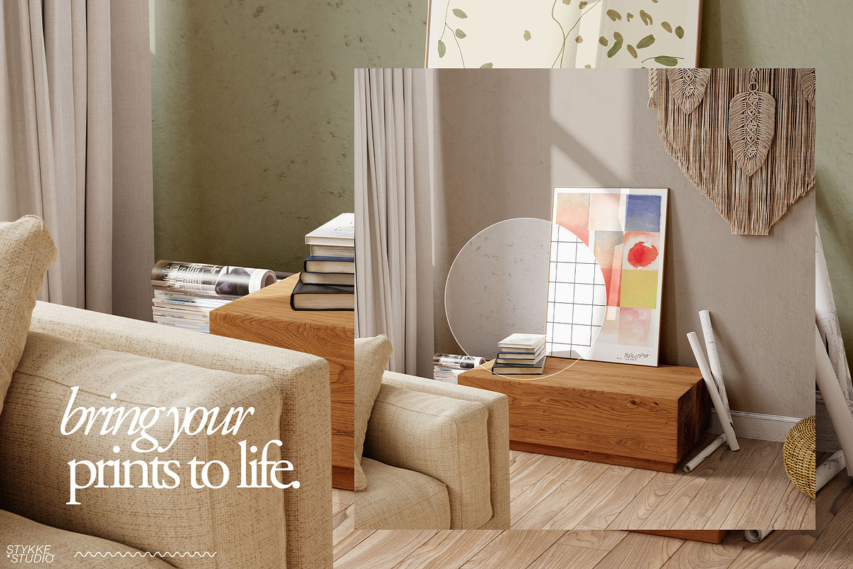 LENIS ROOM Natural Frame Mockup Set, a Household Mockup by Stykke Studio (Photo 3 of 58)