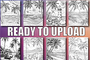 Summer Coloring Pages For Adults, a Seasonal Illustration by Design Zone (Thumbnail 6 of 7)