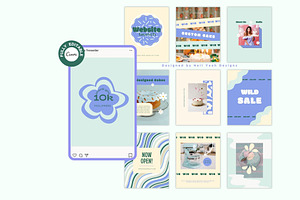 Funky Bakes Instagram Post Templates, a Social Media Template by Hell Yeah Designs