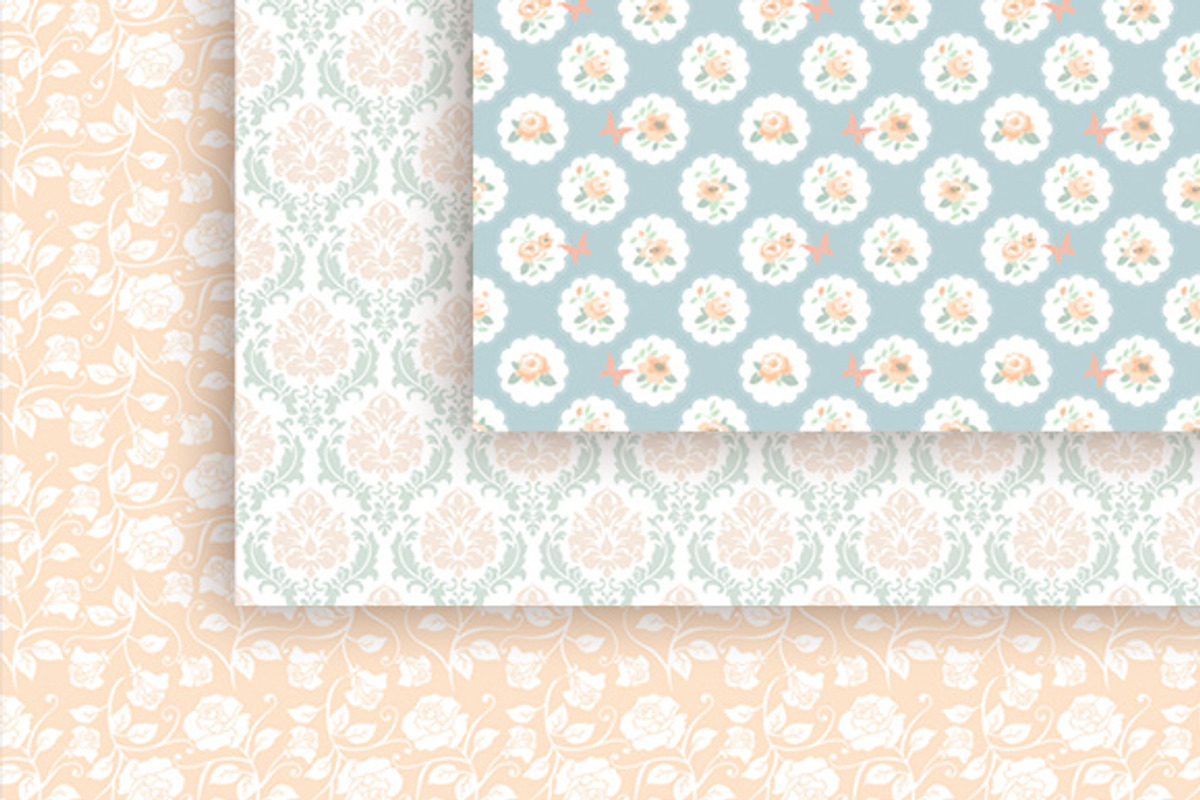 Spring floral romantic papers pack preview 3