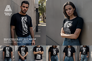 Black T-shirt Mockup Male and Female, a Shirt Mockup by AnagramDesign (Thumbnail 2 of 18)