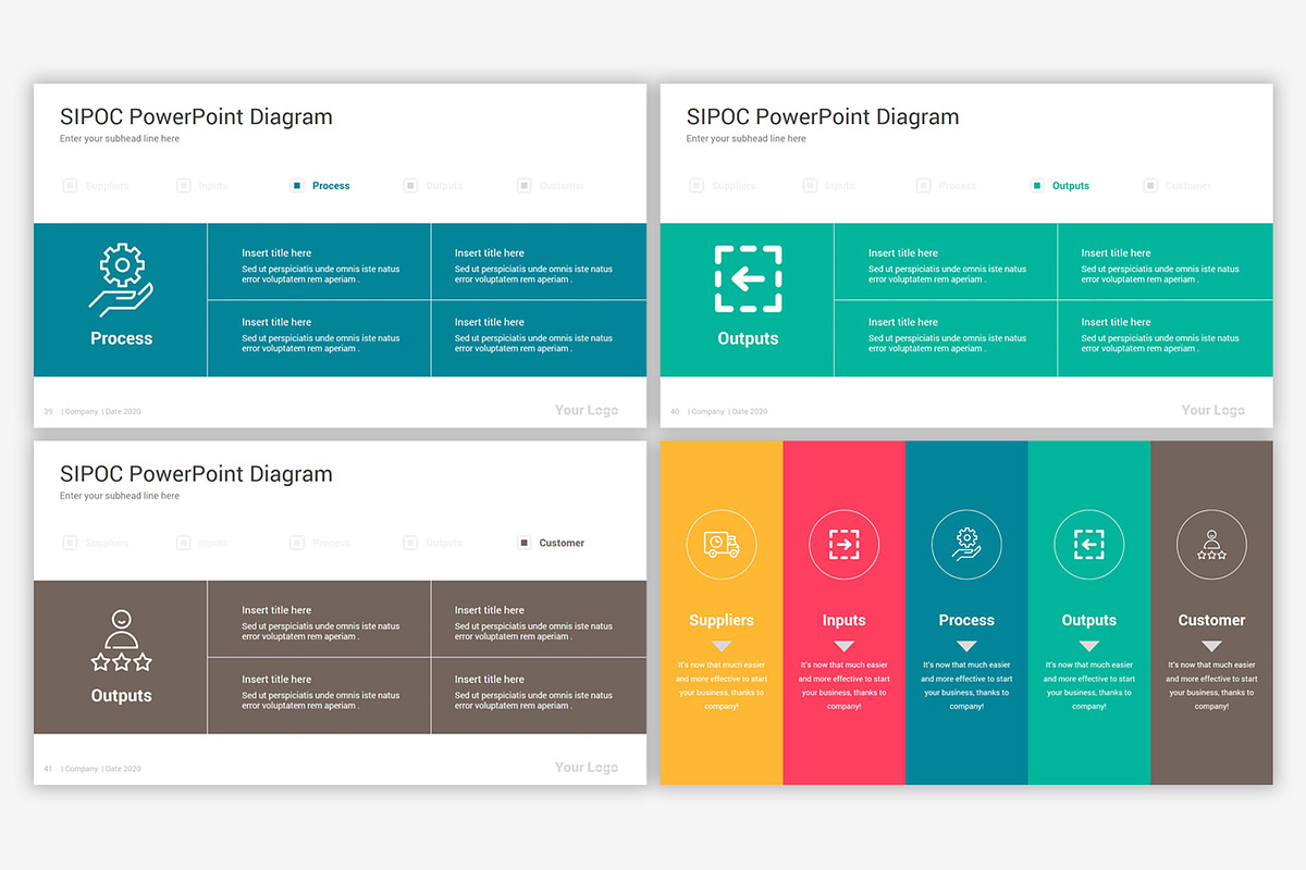 SIPOC Google Slides Diagrams Pack, a Presentation Template by SlideOne