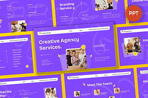 Purple Creative Agency Powerpoint, a Presentation Template by Aiyari Graphic