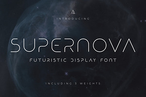 Supernova - Futuristic Display Font, a Font by Aurora Graphics