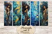 Mermaids Black Bookmarks, a Person Illustration by GlamArtZhanna (Thumbnail 1 of 3)