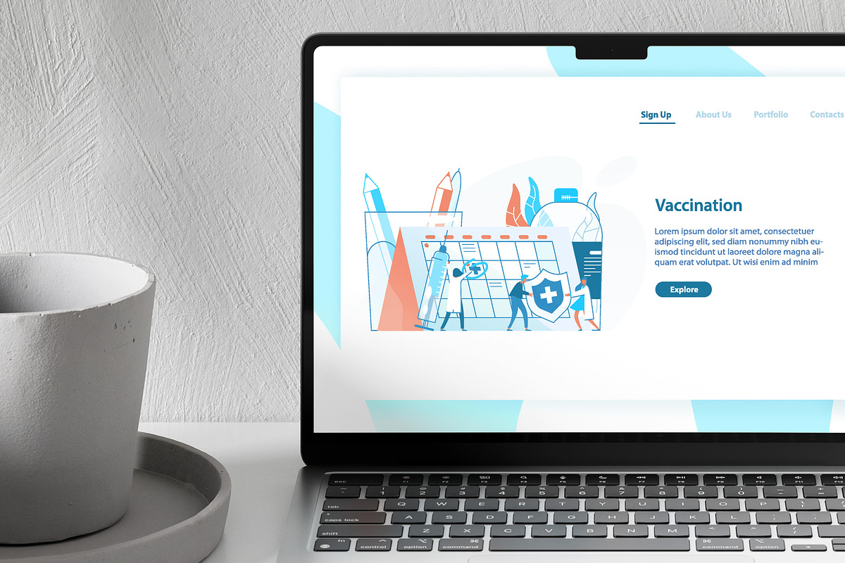 Vaccination concept banner, a Healthcare Illustration by Good Studio (Photo 3 of 3)