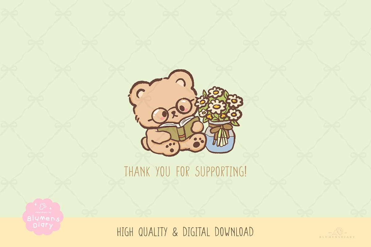 Milo Cute Bear Clipart PNG Bundle, an Animal Illustration by Blumensdiary (Photo 11 of 11)