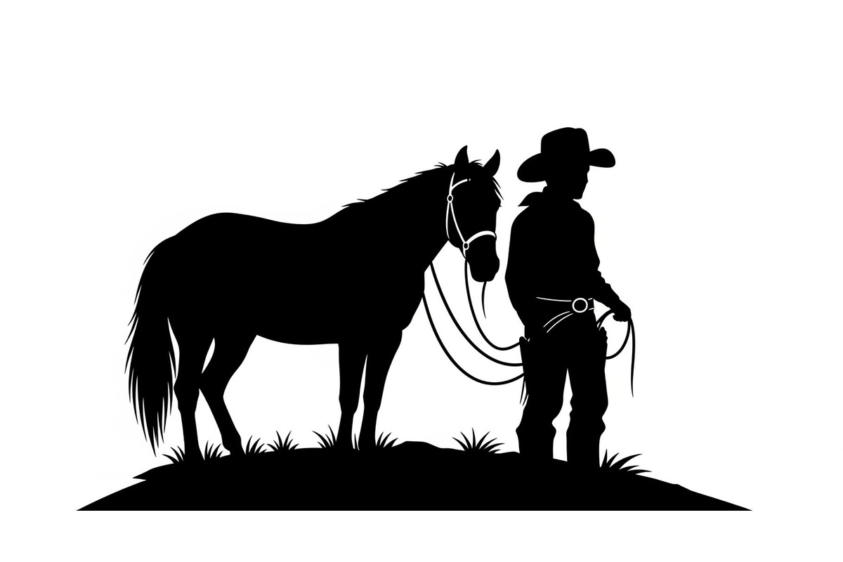 Western Cowboy Horse Silhouette Bund, an Illustration by Designs_River (Photo 16 of 51)