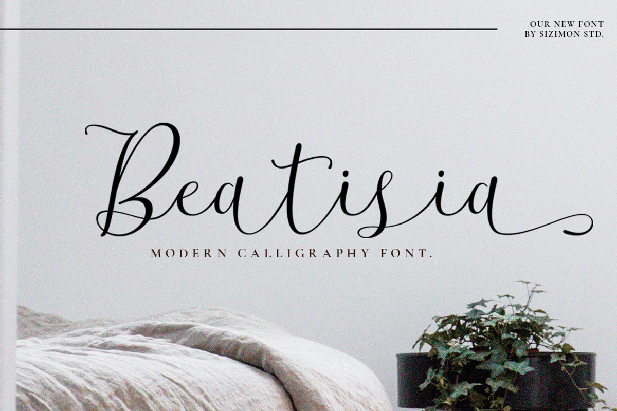 Beatisia Script, a Script Font by sizimon (Photo 1 of 6)