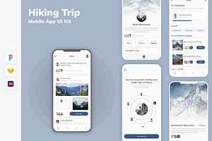 Hiking Trip Mobile App UI Kit