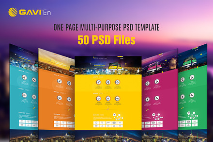 GAVIEN | One Page Multi-Purpose PSD, a Landing Page Template by EngoCreative.com