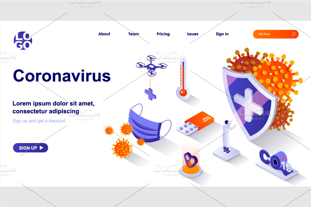 Isometric Landing Page Template, a Templates & Theme by alexdndz (Photo 7 of 31)