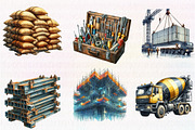 Construction Site Watercolor, an Illustration by CreationArt (Thumbnail 5 of 5)