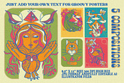 Psychedelic Mind Clipart Set, a Decorative Illustration by Phosphorus Design Co. (Thumbnail 6 of 8)