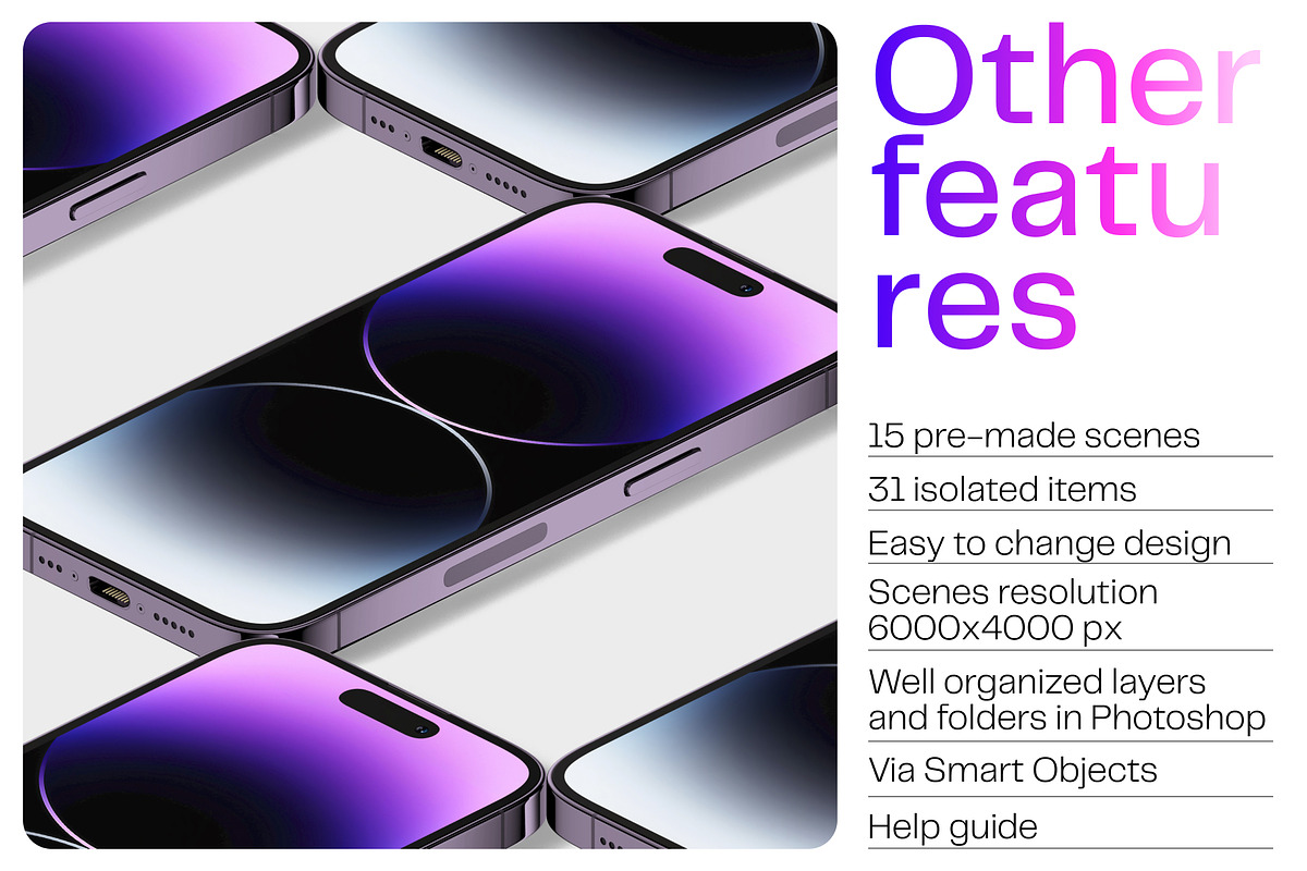 iPhone 14 pro mockups v2, an iPhone Mockup by Creatoom (Photo 7 of 12)