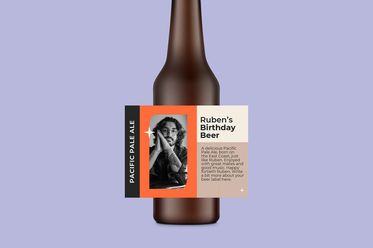 Ruben Bottle Label Template, an Invitation Template by Mountain Folk Creative (Photo 2 of 5)