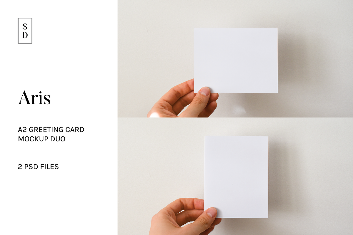 A2 Greeting Card Mockup Duo - Aris, a Household Mockup by Saguaro Digital (Photo 1 of 7)