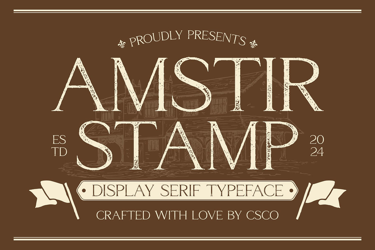 Amstir Stamp, a Serif Font by Craft Supply Co. (Photo 1 of 8)