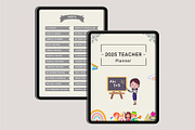 2025 Digital Teacher Planner Canva, a Stationery Template by Designmela01 (Thumbnail 3 of 10)