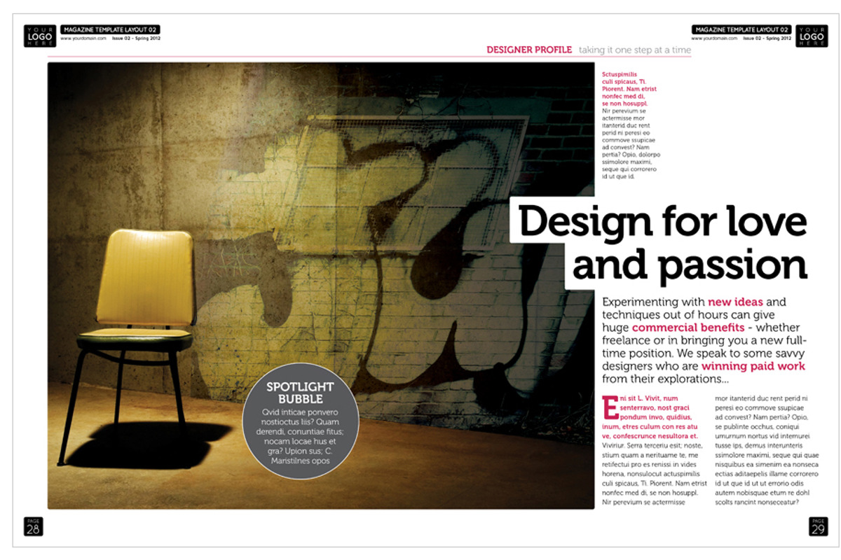 Magazine Template InDesign 02, a Magazine Template by Love Graphic Design (Photo 23 of 36)