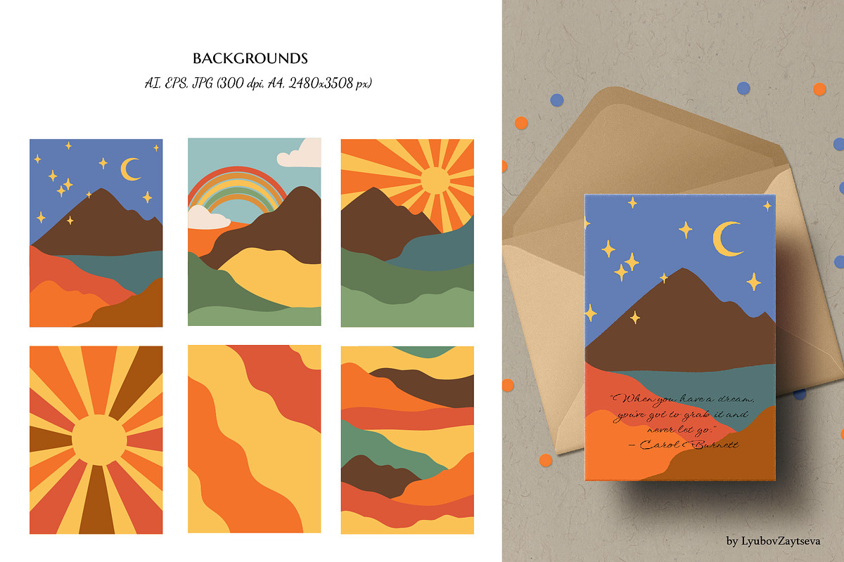 Groovy abstract landscape creator, a Decorative Illustration by LyubovZaytseva (Photo 5 of 18)