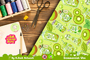 Cute Kiwi Soda Seamless Pattern, a Background Graphic by K.JackArtwork (Thumbnail 6 of 8)
