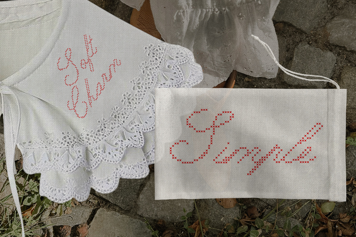 Fine Stitch Embroidered Script Font, a Script Font by AnMark (Photo 11 of 13)