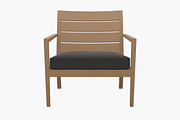 Regatta Lounge Chair with Cushion, a Furniture 3D Model by Morne Studio (Thumbnail 2 of 5)