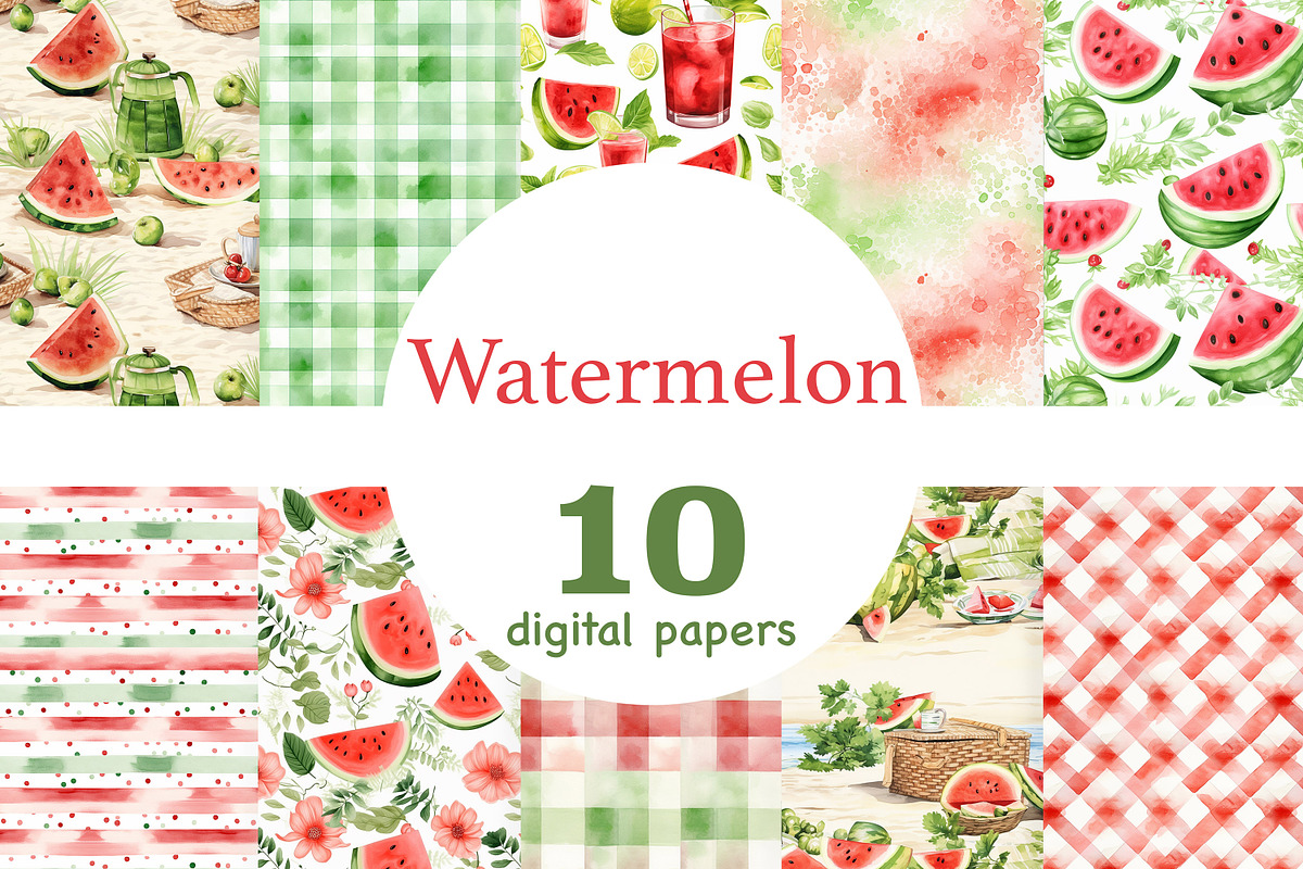 Watermelon Papers | Summer Pattern, a Pattern Graphic by GlamArtZhanna (Photo 1 of 4)