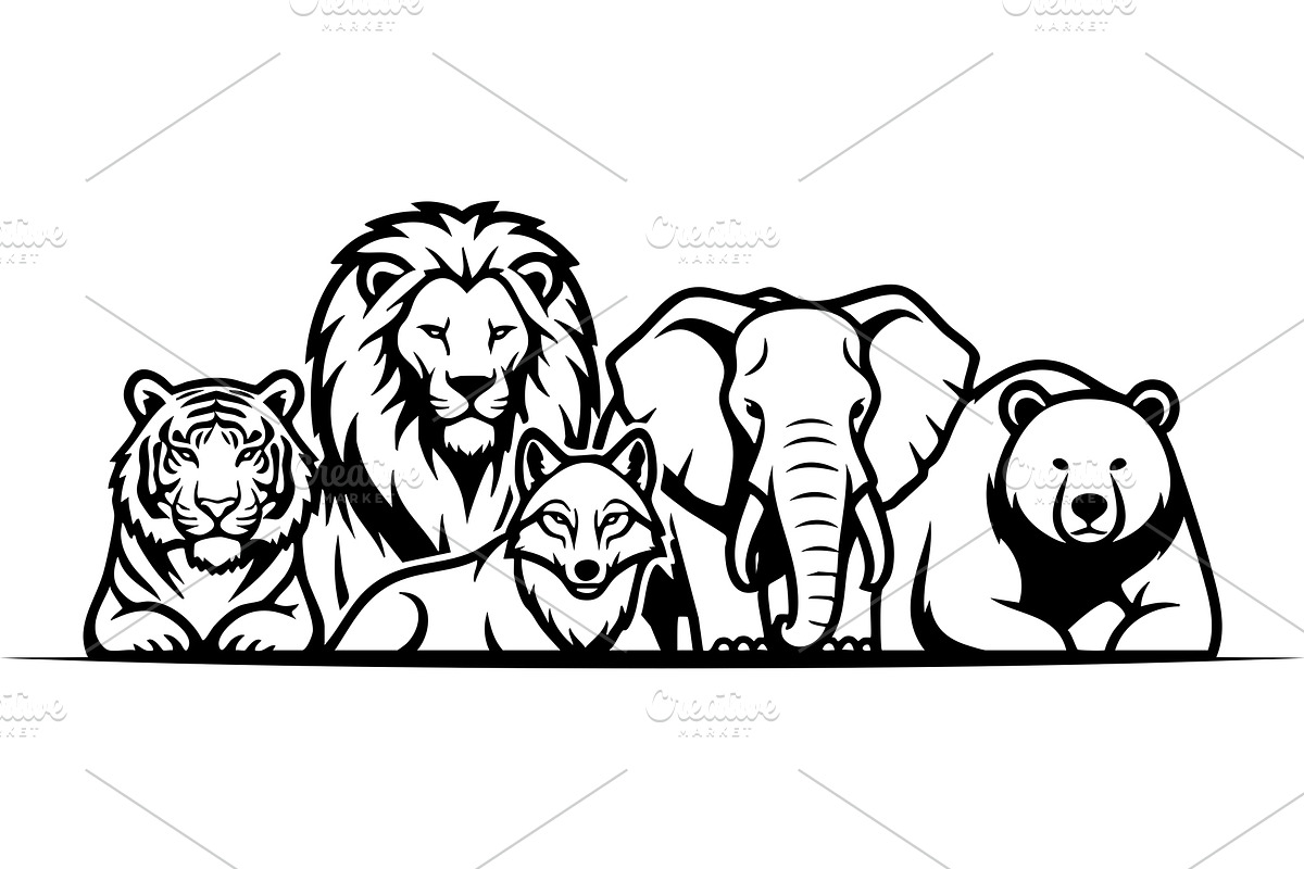 Vector illustration of wild animals., an Animal Illustration by yod67