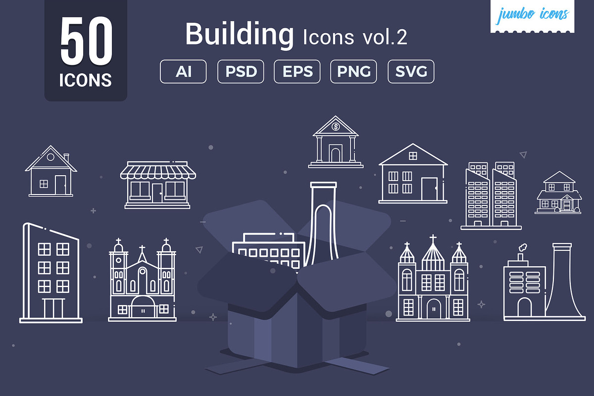 Building Line Vector Icons V2, an Outline Icon by Jumbo Icons (Photo 1 of 5)