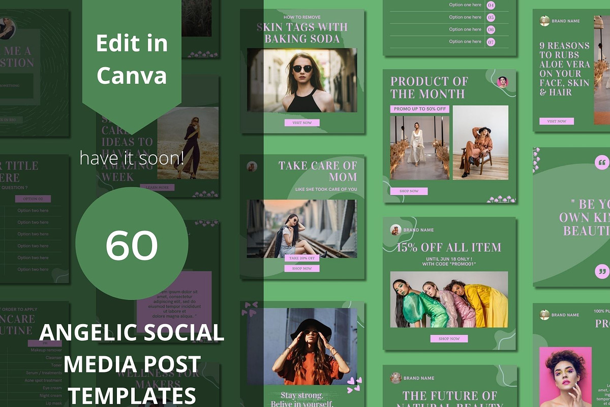 Angelic Social Media Post Templates, a Social Media Template by BoontenStudio (Photo 1 of 7)