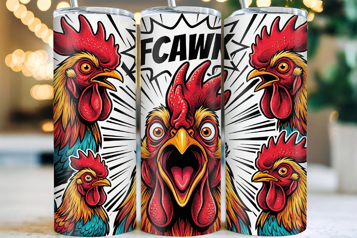 Funny Rooster Tumbler Wrap PNG, an Object 3D Model by CraftArtStudio (Photo 1 of 2)