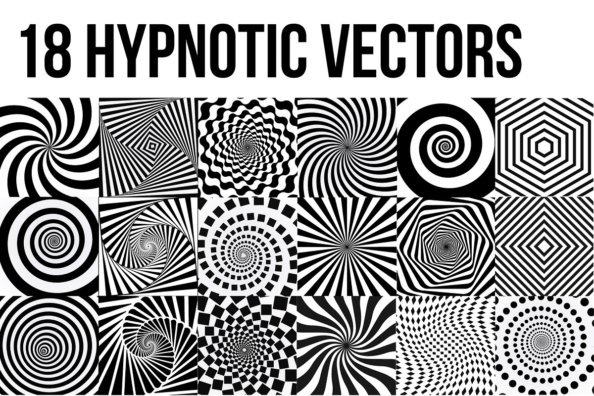 18 Hypnotic Vectors, an Object Graphic by Loudoun Design Co.