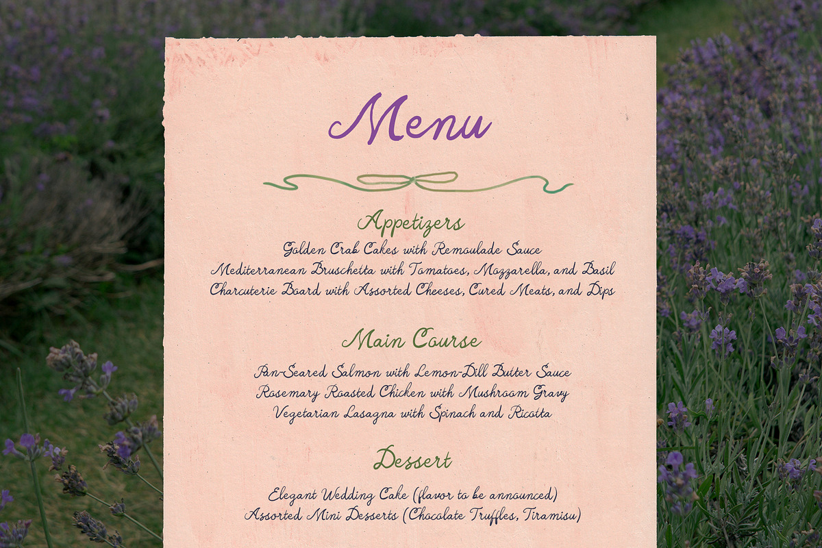 Handwritten Font Lavender Lullaby, a Script Font by Perplexitics (Photo 4 of 11)